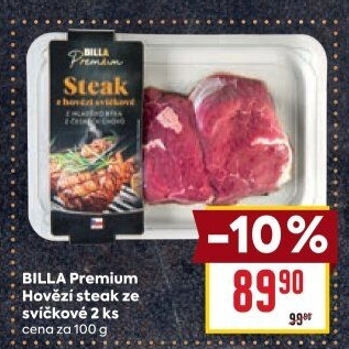 Hovězí steak ze svíčkové Billa Premium