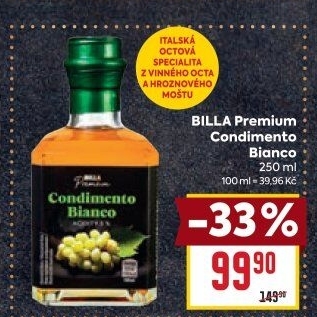 Ocet vinný Condimento Bianco Billa Premium