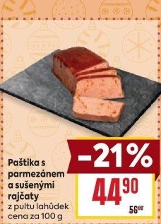 Paštika s parmezánem a sušenými rajčaty