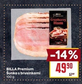 Šunka s brusinkami Billa Premium
