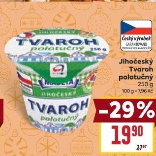 Tvaroh polotučný Jihočeský Madeta