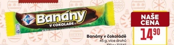 Tyčinka Banány v čokoládě Orion