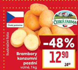 Brambory konzumní pozdní Česká farma