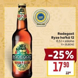 Pivo světlý ležák 12° Ryze hořká Radegast