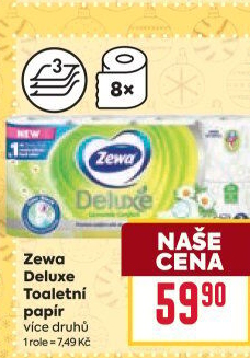 Toaletní papír 3vrstvý Deluxe Zewa