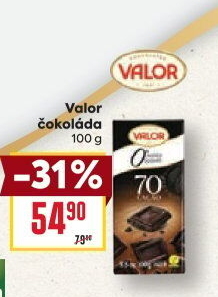 Čokoláda bez cukru Valor