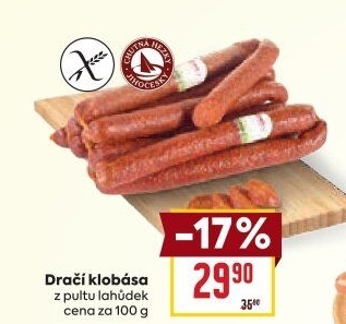 Dračí klobása Maso uzeniny Písek
