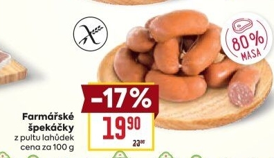 Farmářské špekáčky Maso uzeniny Písek