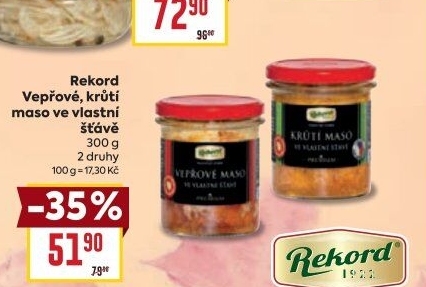 Maso vepřové ve vlastní šťávě Rekord Premium