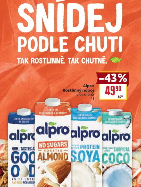 Rostlinné nápoje Alpro