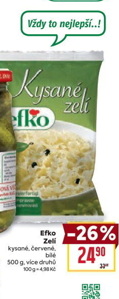Zelí bílé kysané Efko