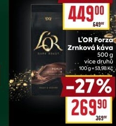 Zrnkové kávy Forza L'