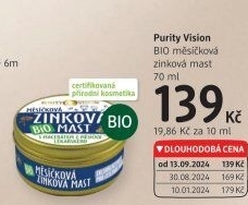 Měsíčková zinková mast bio Purity Vision