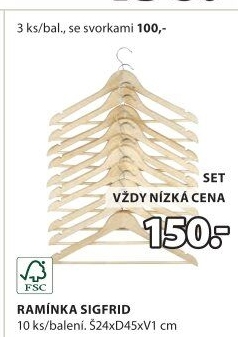 Dřevěná ramínka