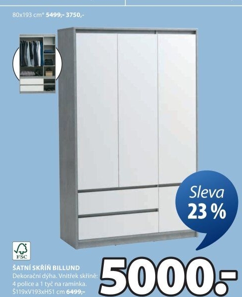 Šatní skříň Billund