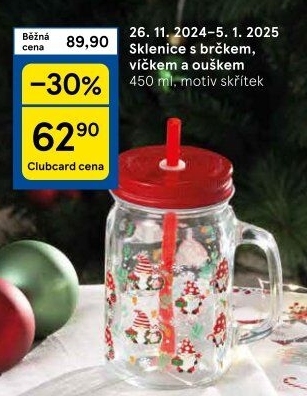 Sklenice s víčkem a otvorem na brčko