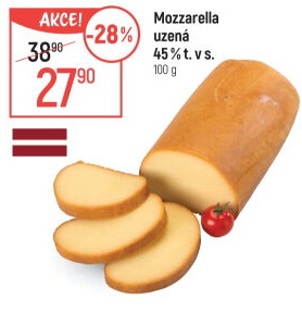 Sýr Mozzarella cihla uzená 45%