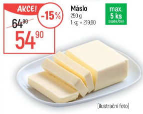 Máslo Mlékárna Pragolaktos