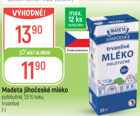 Mléko trvanlivé Jihočeské Madeta - 1,5% polotučné