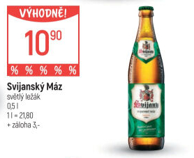 Pivo světlý ležák 11° Svijanský Máz Svijany