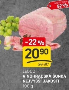Šunka vinohradská nejvyšší jakosti LE&amp