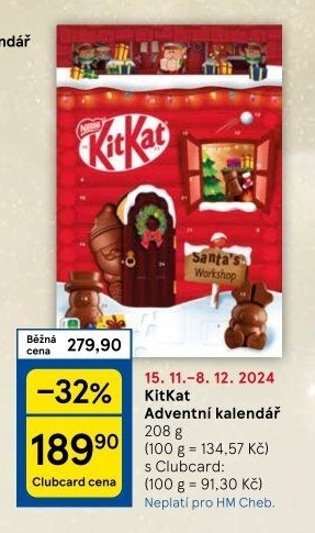 Adventní kalendář Kit Kat Nestlé