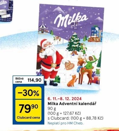 Adventní kalendář Milka