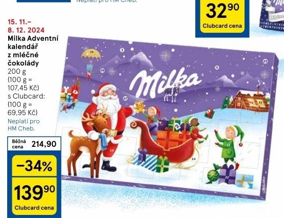 Adventní kalendář Milka