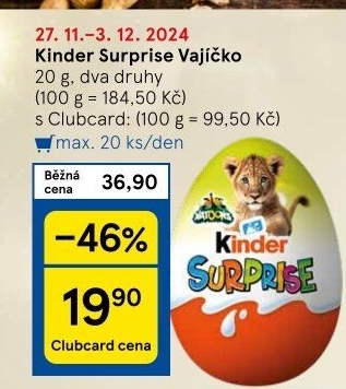 Čokoládové vajíčko s překvapením Kinder Surprise