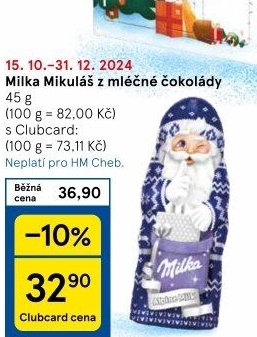 Čokoládový Mikuláš Milka