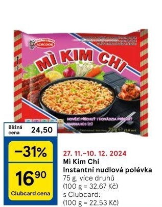 Instantní polévky Mi Kim Chi Vina Acecook