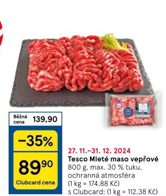 Maso mleté vepřové Tesco