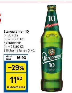 Pivo světlé výčepní 10° Staropramen