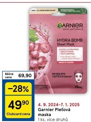 Pleťová maska Garnier