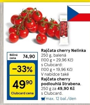 Rajčata cherry keříková Čerstvě utrženo