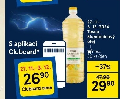 Slunečnicový olej Tesco