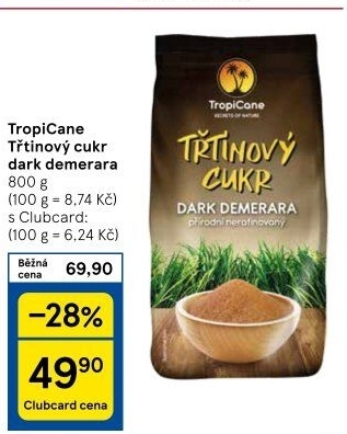 Třtinový cukr Dark Demerara TropiCane