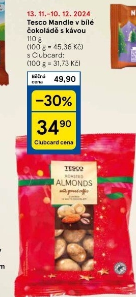 Mandle v čokoládě Tesco