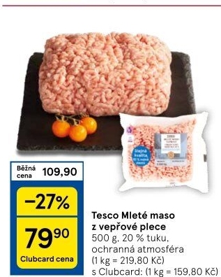 Maso mleté vepřové z plece Tesco