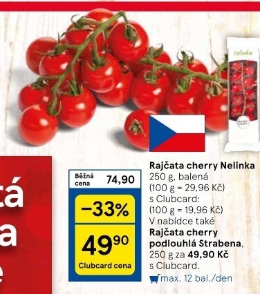Rajčata cherry keříková Čerstvě utrženo