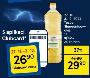 Slunečnicový olej Tesco