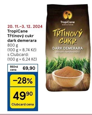Třtinový cukr Dark Demerara TropiCane
