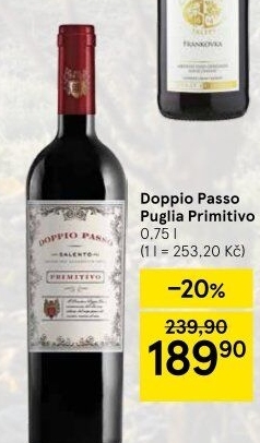 Víno Primitivo IGT Puglia Doppio Passo