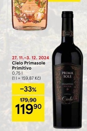 Víno Primitivo Primasole Cielo