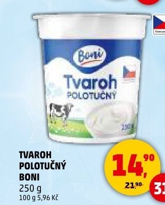 Tvaroh polotučný Boni