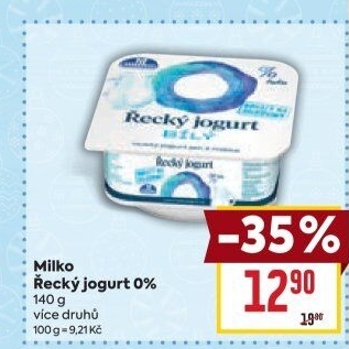 Bílý jogurt řecký 0% Milko