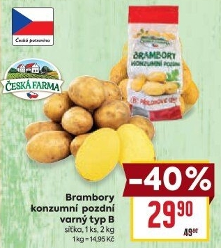Brambory konzumní pozdní Česká farma
