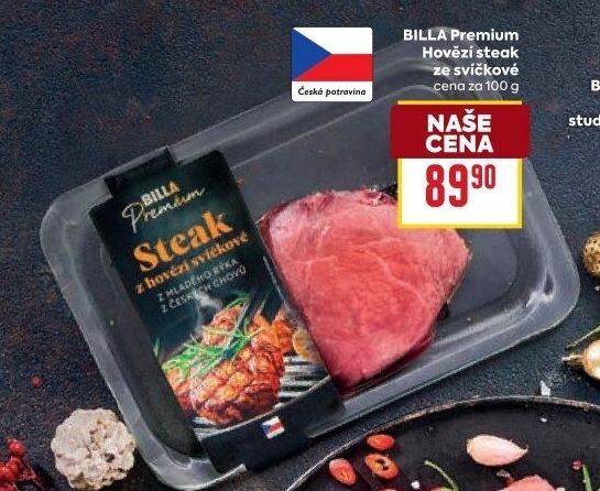 Hovězí steak ze svíčkové Billa Premium