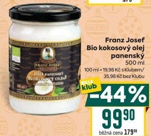 Kokosový olej bio Exclusive Franz Josef Kaiser