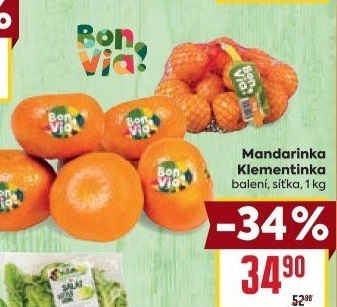 Mandarinky Klementinky Billa Bonvia